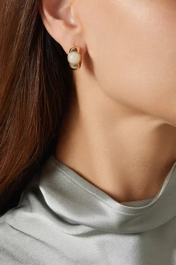 أقراط دائرية بايلو متوسطة الحجم معدن مطلي ذهب عيار 18‏