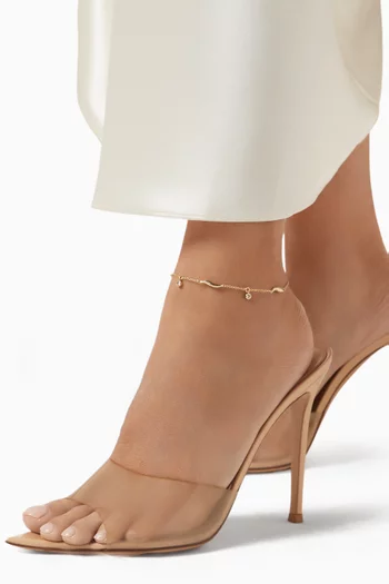 Claw Charm Anklet in 18kt Gold-plated Metal