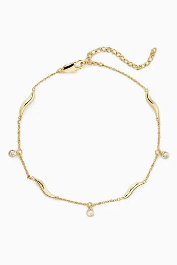 Claw Charm Anklet in 18kt Gold-plated Metal