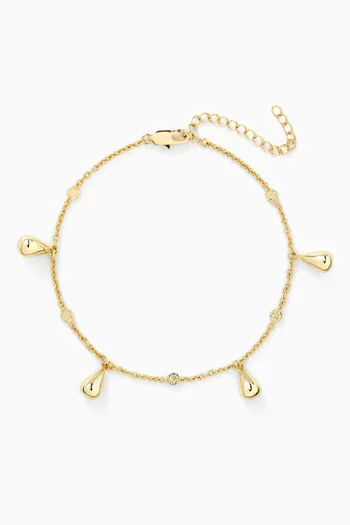 خلخال مالتيرو بحلي معدن مطلي ذهب عيار 18‏