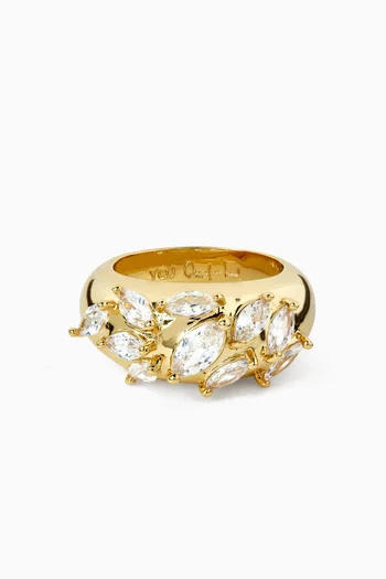 Mirage Crystal Band Ring in 18kt Gold-plated Metal
