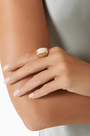 Paelo Moonstone Cocktail Ring in 18kt Gold-plated Metal