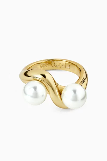 Twerti Pearl Ring in 18kt Gold-plated Metal