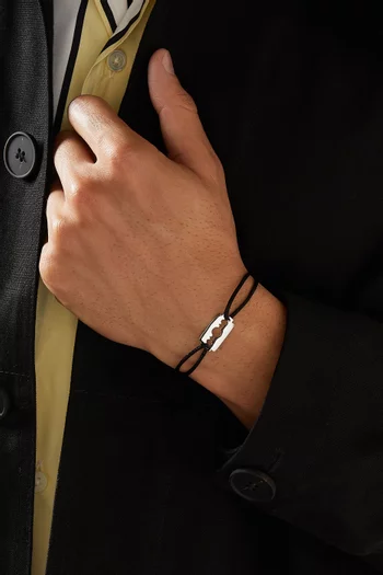 سوار بتصميم حبل وحلية بشكل شفرة حلاقة فضة إسترلينية