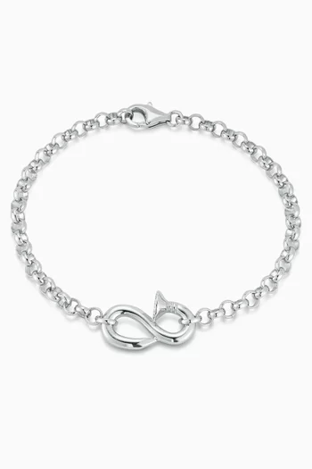 Bent Nail Chain Bracelet in Sterling Silver