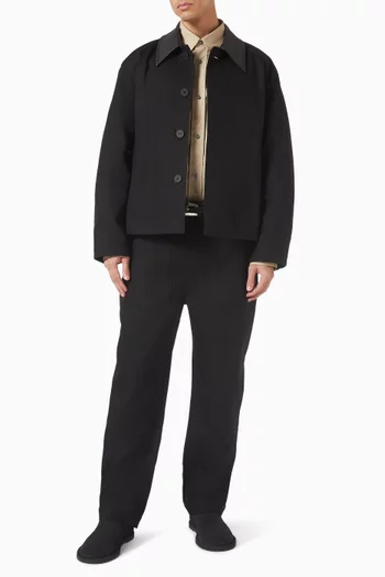 جاكيت دوفر بارن قنب بياقة جلد قنب