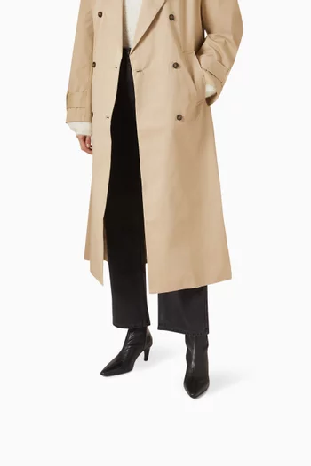 حذاء بوت كيف بطول الكاحل وكعب 60 مم جلد