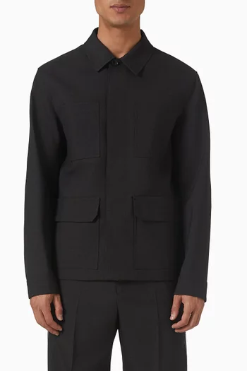 Selvedge Detail Jacket in Wool