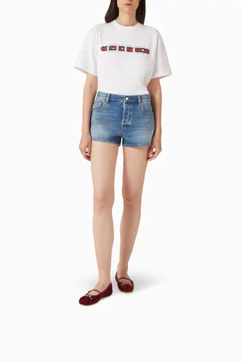 Horsebit Mary-jane Ballet Flats in Velvet