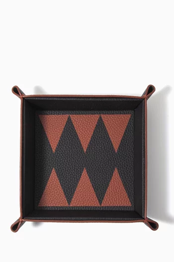 Backgammon Catchall Tray in Leather