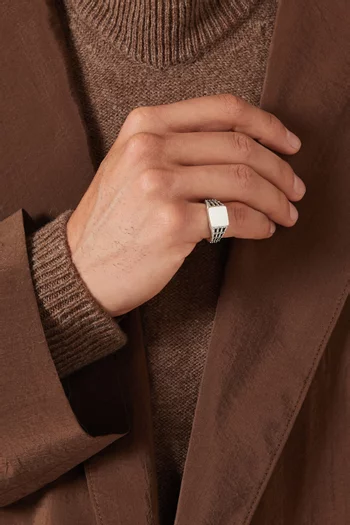 Portcullis Ring in Sterling Silver