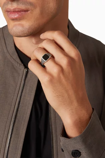 Armour Onyx Ring in Sterling Silver