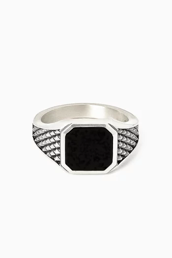 Armour Onyx Ring in Sterling Silver