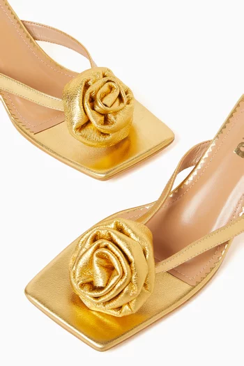 حذاء فلور مفتوح بسيرين وكعب 70 مم جلد