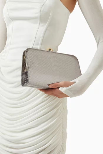 Alba Clutch in Metallic Leather