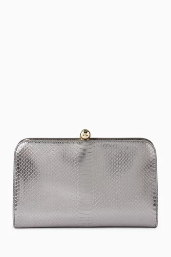 Alba Clutch in Metallic Leather