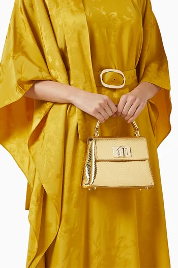 1927 Top Handle Bag in Metallic Leather