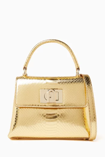 1927 Top Handle Bag in Metallic Leather