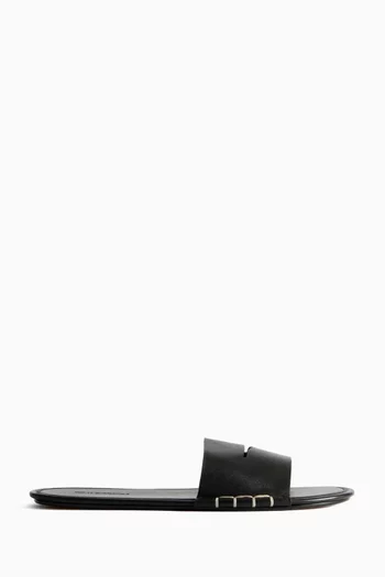 Loafer Slide Mules in Calf Leather