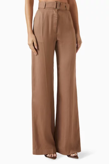 Belted Wide-leg Pants