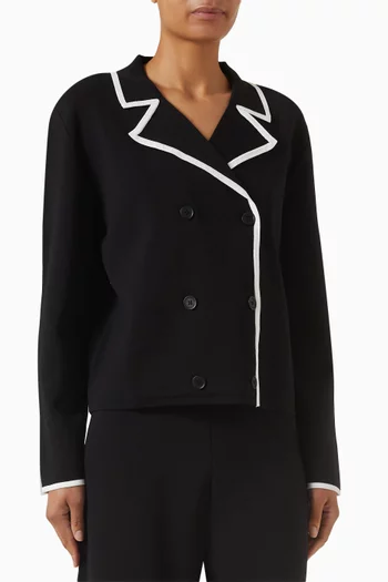 كارديغان بلون مغاير ومنسوج من مزيج فيسكوز