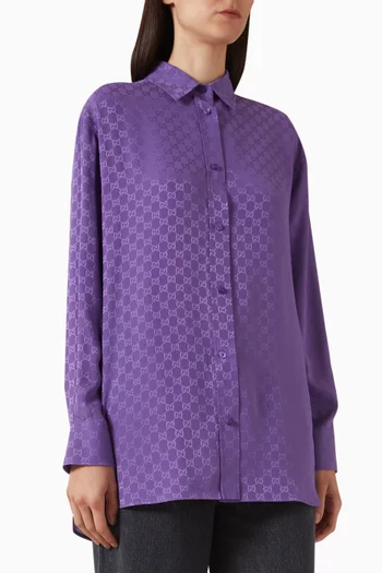 Oversized Shirt in GG Silk jacquard