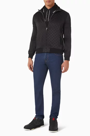 جاكيت بسحّاب وشعار حرفي GG من الجاكار مزيج فيسكوز