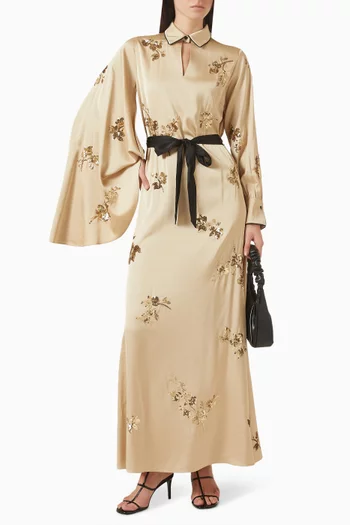 Sequin-embellished Belted Dress