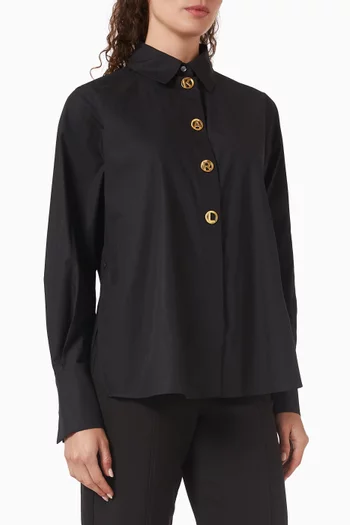 Karl Letters Shirt in Organic Cotton Poplin