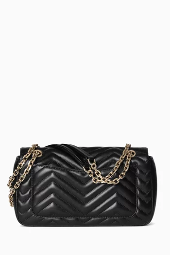 Medium GG Marmont Shoulder Bag in Lambskin Leather