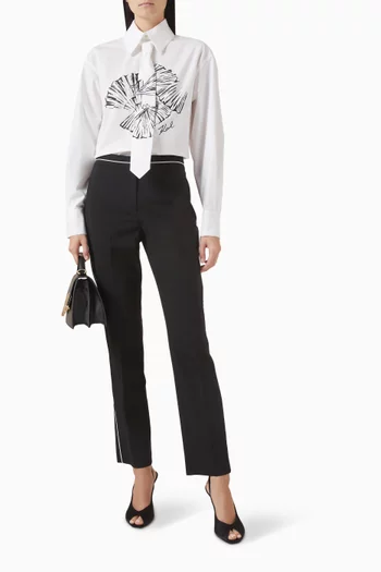 Printed Tie Shirt in Poplin