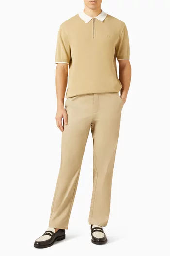 تي شيرت بولو بياقة بلون مغاير قطن