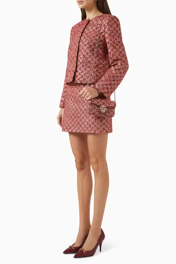 جاكيت بجيوب خارجية تويد بنقشة GG 