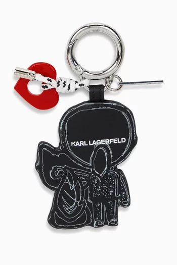 Ikon Hearts Keychain in Faux Leather