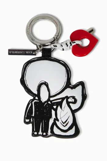Ikon Hearts Keychain in Faux Leather