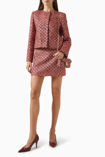 تنورة قصيرة تويد بنقشة حرفي GG