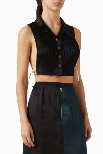 Stole Top in Hammered Silk-satin