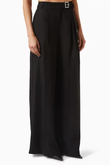 Belt Detail Wide-leg Pants