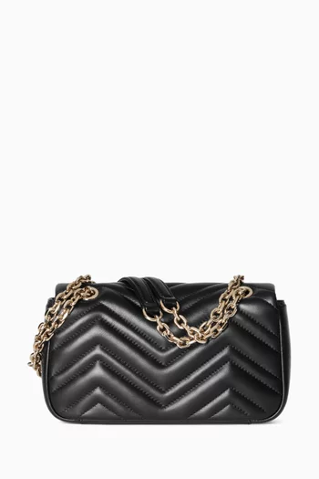 Small GG Marmont Shoulder Bag in Lambskin Leather