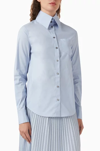 بلوزة ايفري داي مطرزة بشعار الماركة بوبلين