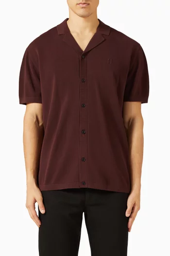 Monogram Knitted Polo Shirt in Cotton