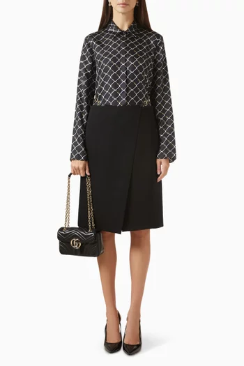 قميص منقوش تويل حرير