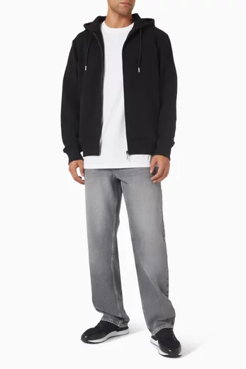 كنزة بغطاء رأس وسحّاب وشعار كاميو قطن