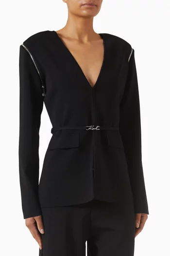 كارديغان بتصميم قابل للتعديل ومنسوج من مزيج فيسكوز