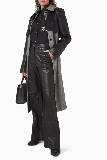 قميص مطرز بشعار الماركة قطن بوبلين عضوي