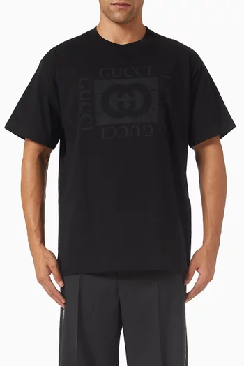 تي شيرت بطبعة شعار الماركة قطن جيرسيه