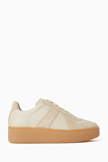Replica Wedge Sneakers in Suede & Leather