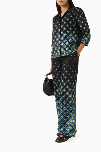 Degrade Monogram Shirt in Silk-twill