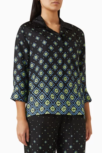 Degrade Monogram Shirt in Silk-twill