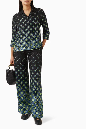 Degrade Monogram Pants in Silk-twill